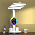 4-Head Table Lamp With RGB Ambient Light & Clock Time